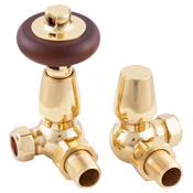 Kingsgrove Corner Thermostatic Radiator Valve Brass Lacquered Range